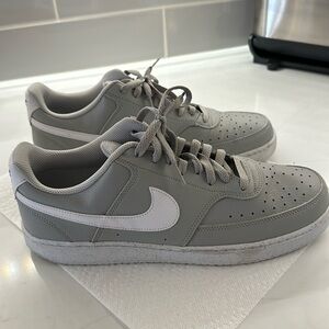 Nike Court Vision Next Nature Mens Gray White Athletic Shoes. Size 12.